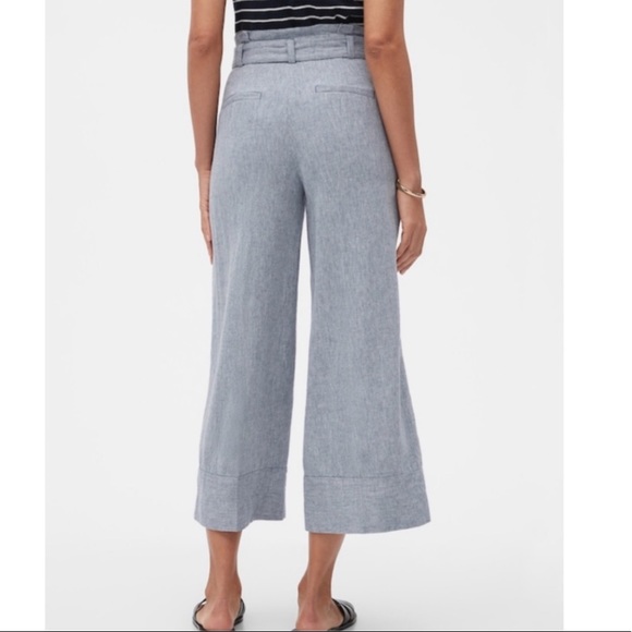 Banana Republic Blake Crop Blue Mid Rise Wide Leg Pants. - Picture 2 of 9